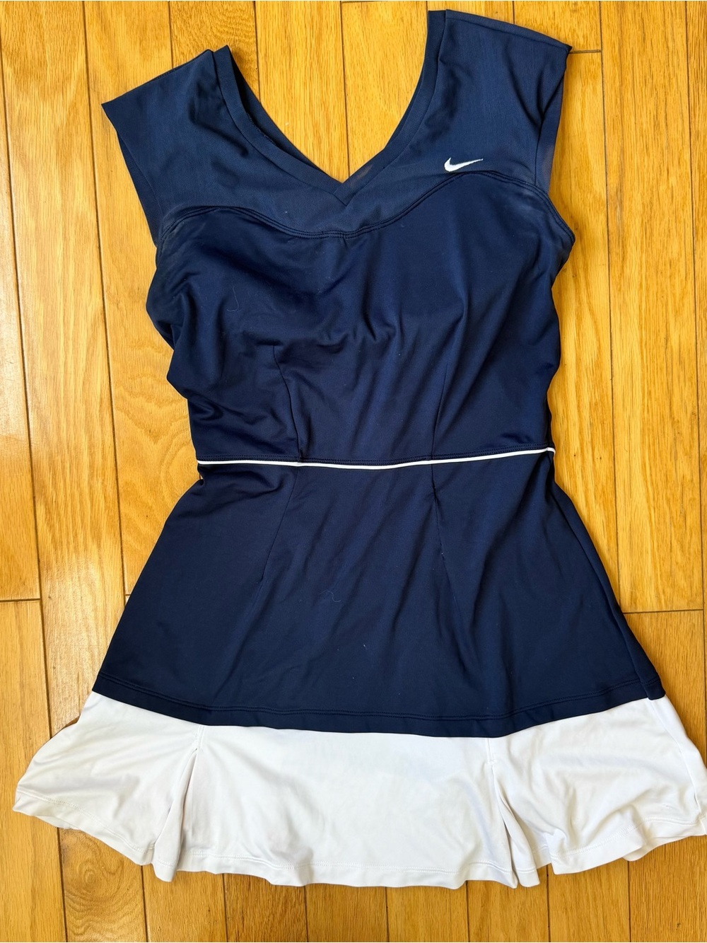 Y2K Nike Dri-FIT Navy Tennis Dress Built-In Bra Pleated Mini Size M